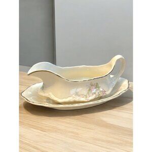 Vintage Homer Laughlin Jean Gravy Boat and Underplate / Relish